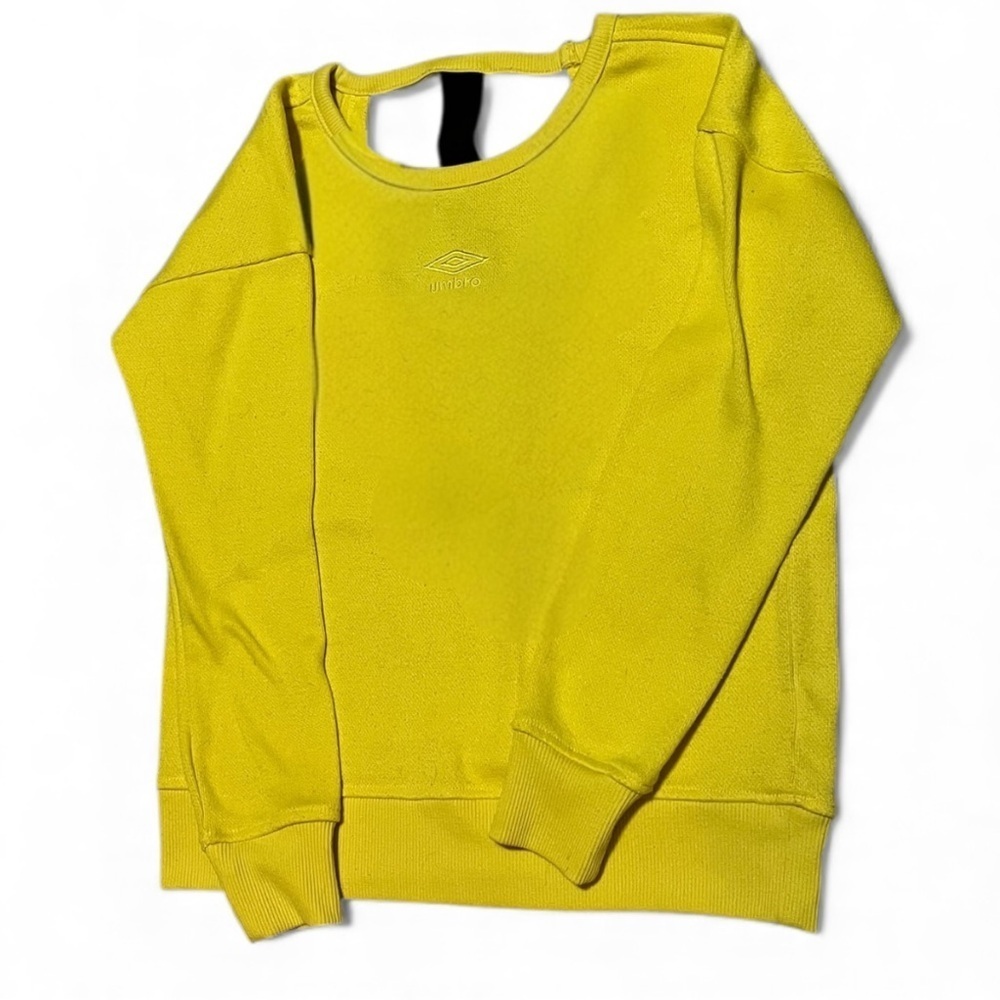 💰Umbro Women's Yellow Crewneck | Cut Out Back | Sportswear | Soccer